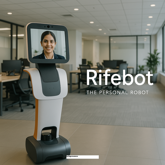RifeBot telepresence robot at reception
