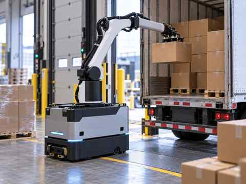 Trailer unloading robot
